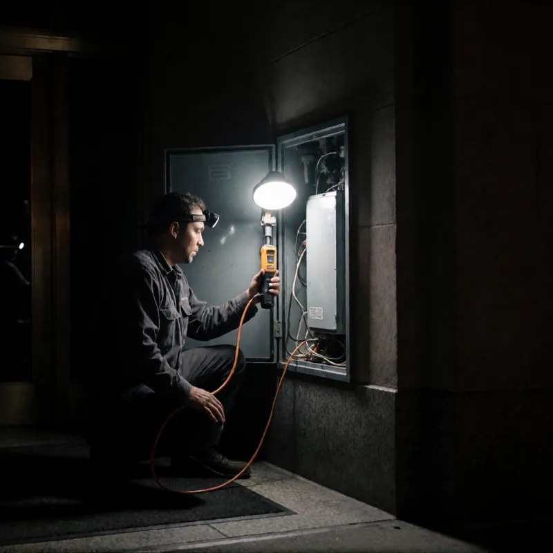 Night electrical service call by Woodside Electric Services in Woodside, New York