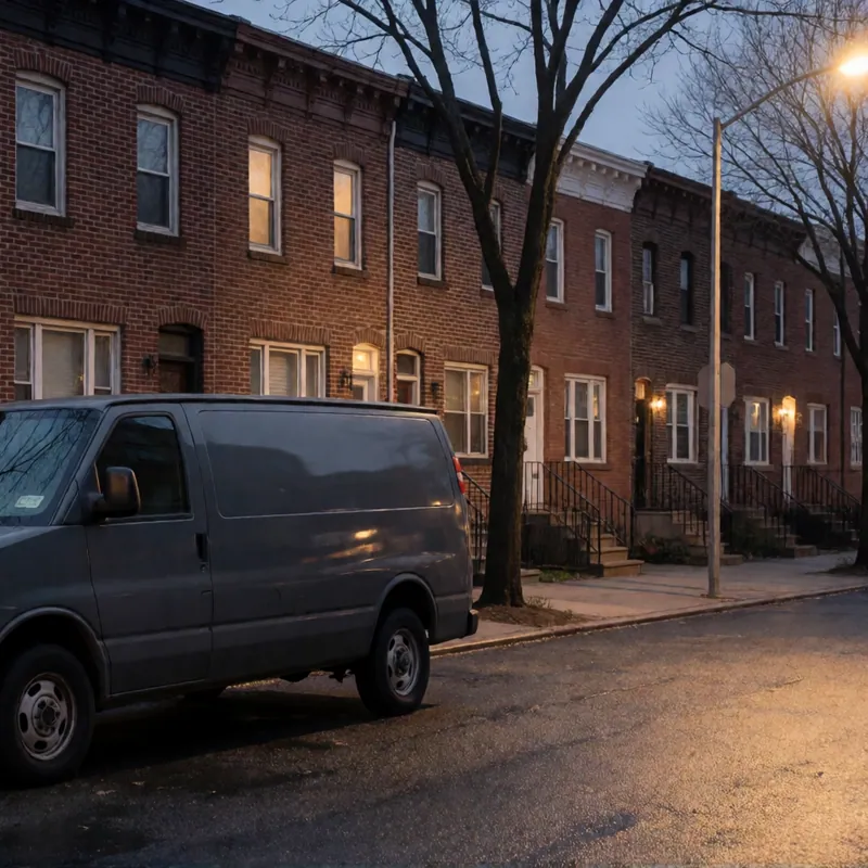 A Woodside street after dark, Queens, New York