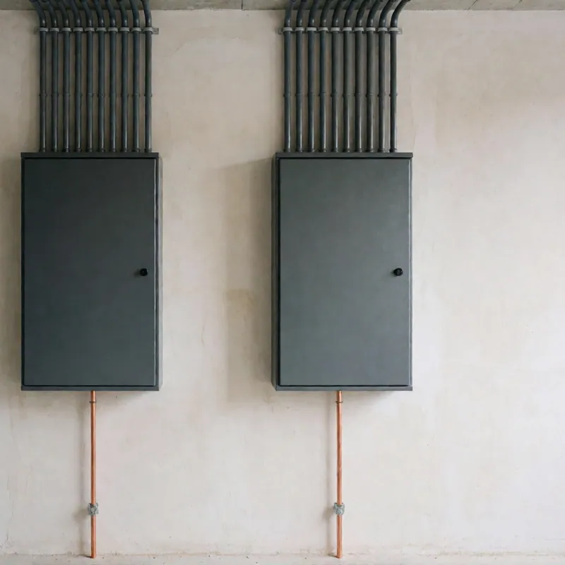 A finished residential service installation in Woodside, New York