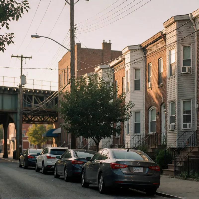 Residential streets in Woodside, Queens, New York
